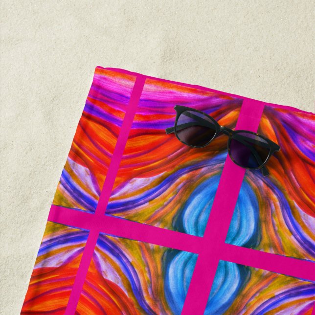 Toalla De Playa Inspiraciones del desierto rosado caliente grandes (In situ)