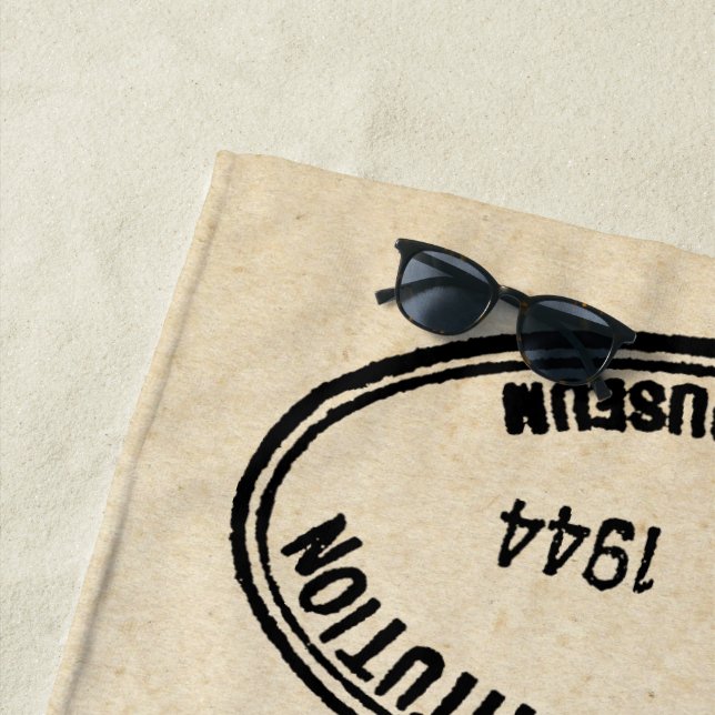 Toalla De Playa Institución Smithsonian con sello de biblioteca, 1 (In situ)