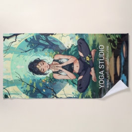 Toalla De Playa Instructor de Meditación de Yoga Fitness Forest