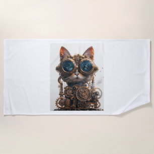 Toalla De Playa Inventor de gatos Steampunk