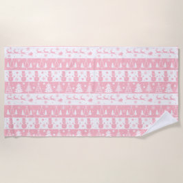 Toalla De Playa Invierno de los Navidades rosados