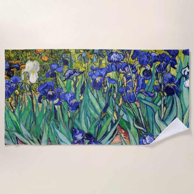 Toalla De Playa Irises de Vincent van Gogh (Anverso)