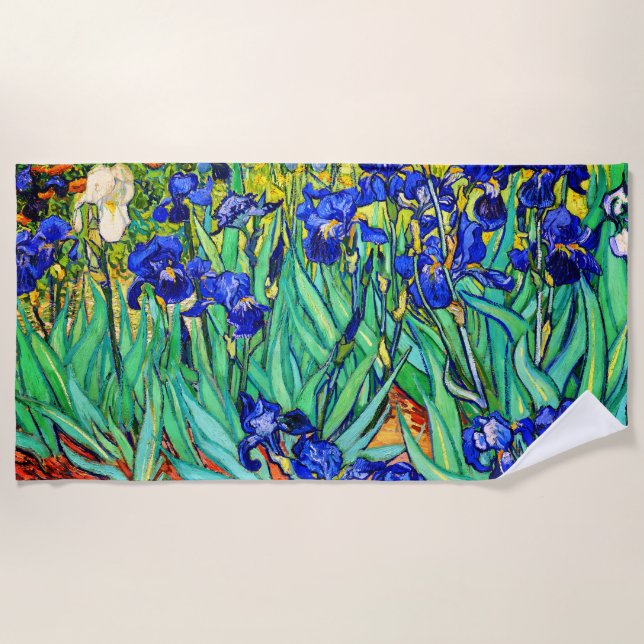 Toalla De Playa Irises de Vincent Van Gogh (Anverso)