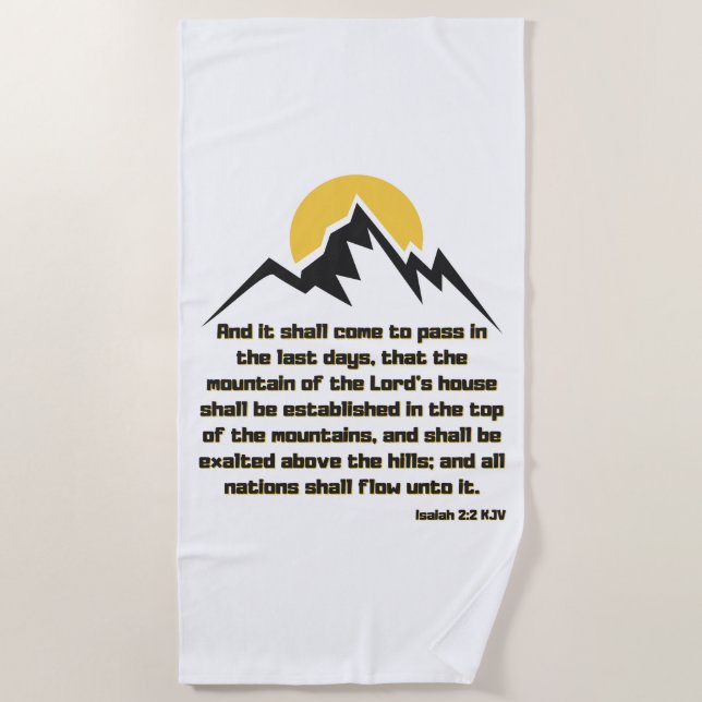 Toalla De Playa Isaías 2:2 Biblia Escritura Cita KJV (Anverso)