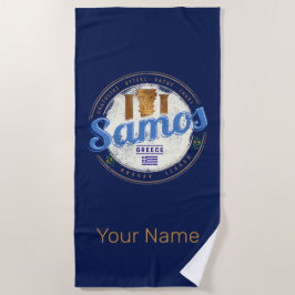 Toalla De Playa Isla Samos en Grecia vacaciones retro vintage