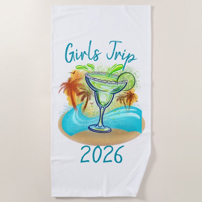 Toalla De Playa Isla Tropical Personalizada (Anverso)