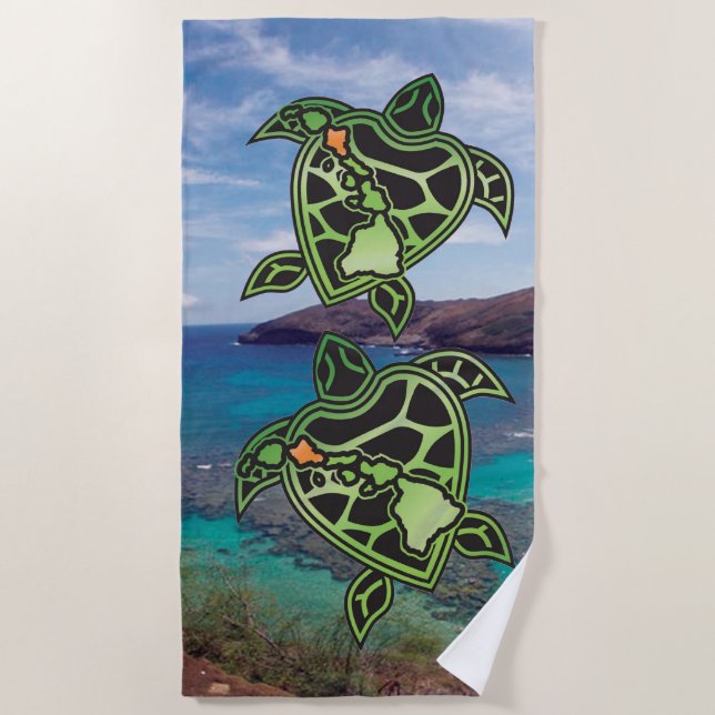 Toalla De Playa Islas de la tortuga de Hawaiii (Anverso)