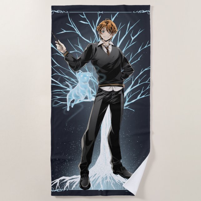 Toalla De Playa Jack Russell Terrier Patronus de Anime Ron Weasley (Anverso)