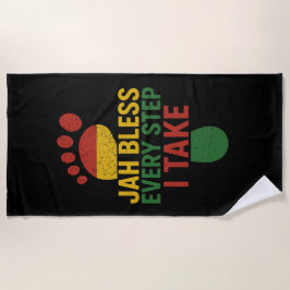 Toalla De Playa Jah Bendice Cada Paso que doy Rasta
