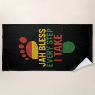 Toalla De Playa Jah Bendice Cada Paso que doy Rasta