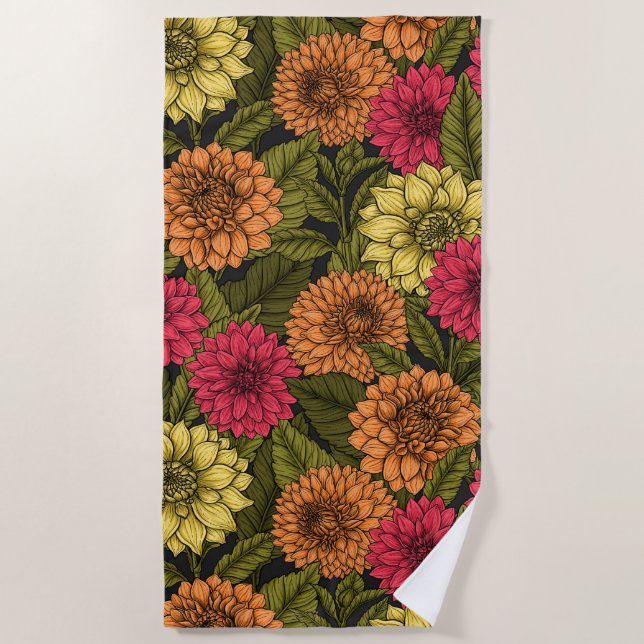 Toalla De Playa Jardín Dahlia (Anverso)
