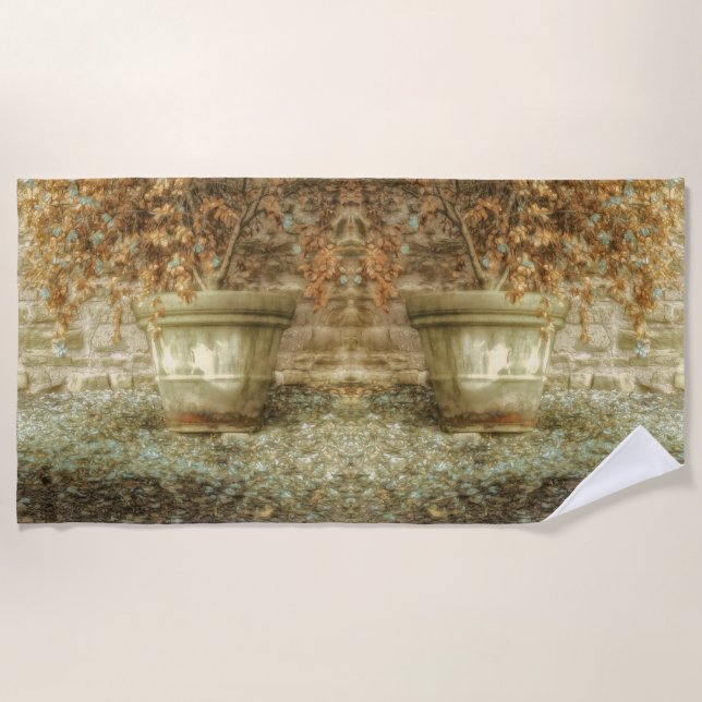 Toalla De Playa Jardín de otoño rústico (Anverso)