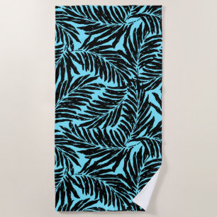 Toalla De Playa Jardín Kahanu Hojas de Palm Hawaiian - Aqua