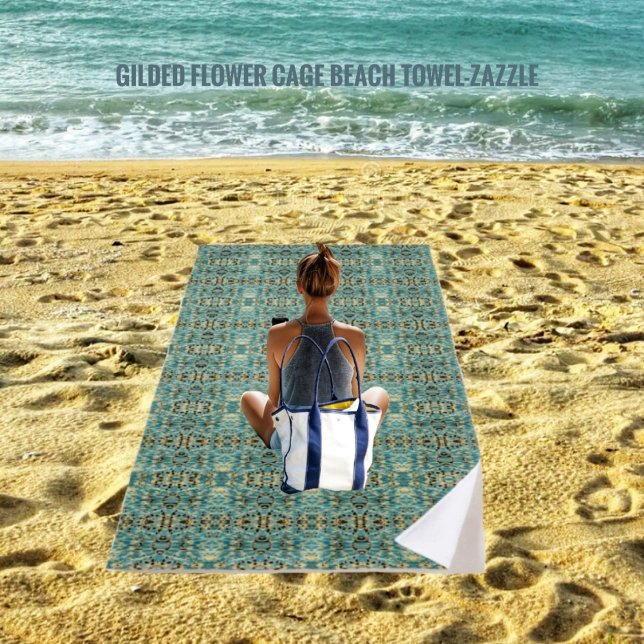 Toalla De Playa Jaula dorada de flores (Subido por el creador)