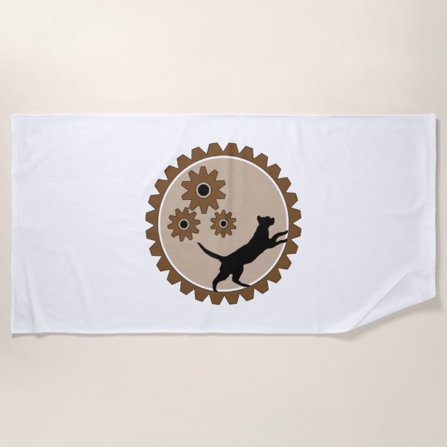 Toalla De Playa jaula propulsada por perros con ruedas (Anverso)