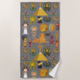 Toalla De Playa Jeroglífico egipcio antiguo -Faraón patrón