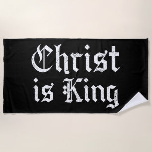 Toalla De Playa Jesucristo es Rey Arte Grunge Gothic Blackletter