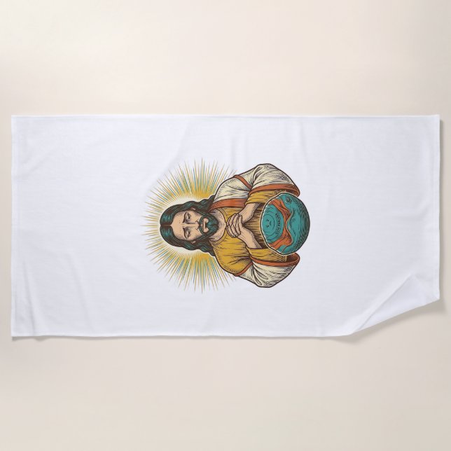 Toalla De Playa Jesús decepcionado Bola de ejercicio desinflada Fr (Anverso)