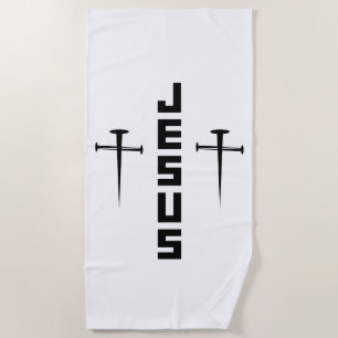 Toalla De Playa JESUS Nail Cross Christian Faith Para Creyentes