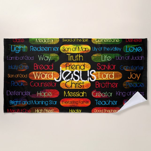 Toalla De Playa Jesus Names and Attributes Yoga Mat (Anverso)