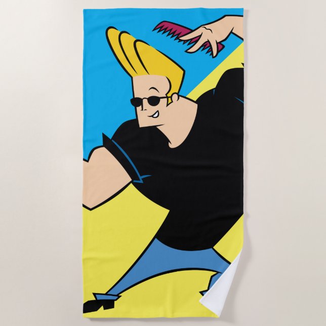 Toalla De Playa Johnny Bravo Combing Hair (Anverso)