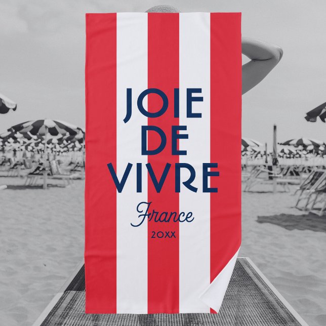 Toalla De Playa Joie De Vivre Francia Red Cabana Stripe Francés (Subido por el creador)