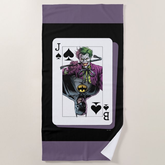 Toalla De Playa Joker and Batman Spade Playing Card Illustration (Anverso)