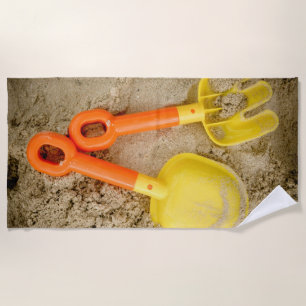 Toalla De Playa Juguetes de arena amarillos y Naranjas