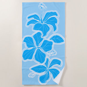 Toalla De Playa Kailua Hibiscus Hawaiian Ingeniero Floral - Azul