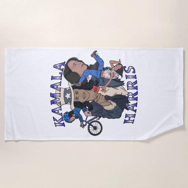 Toalla De Playa Kamala Harris Bootleg Rap Style (Anverso)