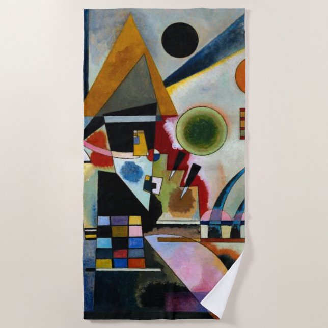 Toalla De Playa Kandinsky - Swinging, pintura famosa,  (Anverso)