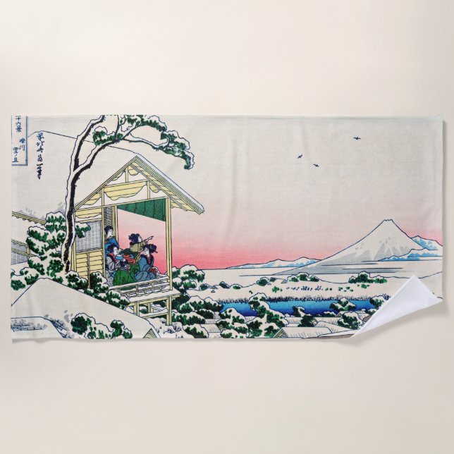 Toalla De Playa Katsushika Hokusai - Casa de té en Koishikawa (Anverso)