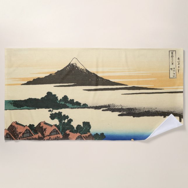 Toalla De Playa Katsushika Hokusai Dawn en la provincia de Kai (Anverso)