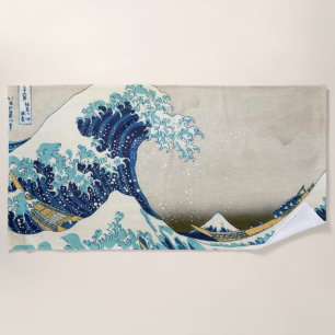 Toalla De Playa Katsushika Hokusai - La gran ola de Kanagawa
