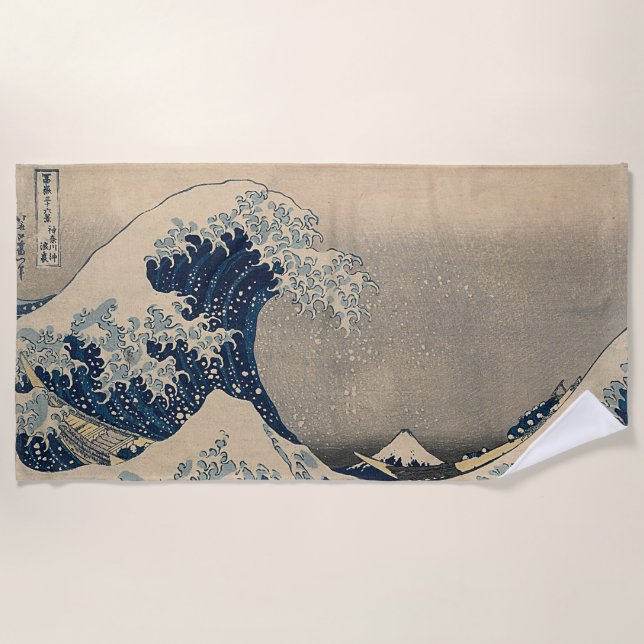 Toalla De Playa Katsushika Hokusai. La gran ola de Kanagawa (Anverso)