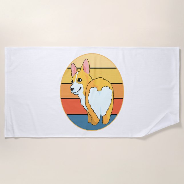 Toalla De Playa Kawaii Corgi (Anverso)