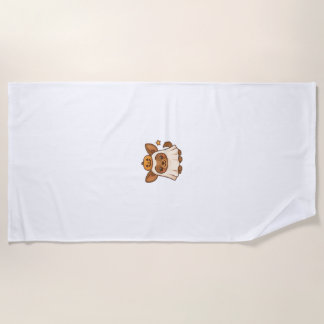 Toalla De Playa Kawaii Halloween Dog � Pumpkin Ghost Puppy Sticker