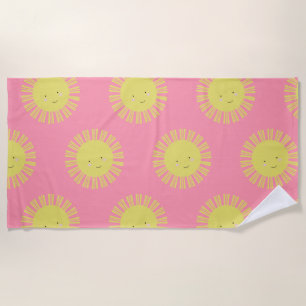 Toalla de playa Kawaii Sun