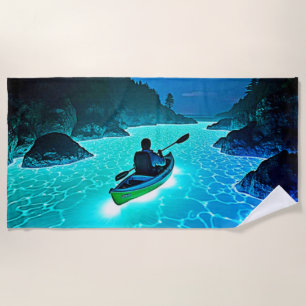 Toalla De Playa Kayak en un brillante diseño de agua