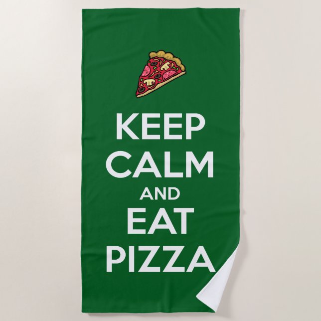 Toalla De Playa Keep Calm and Eat Pizza 2 (Anverso)