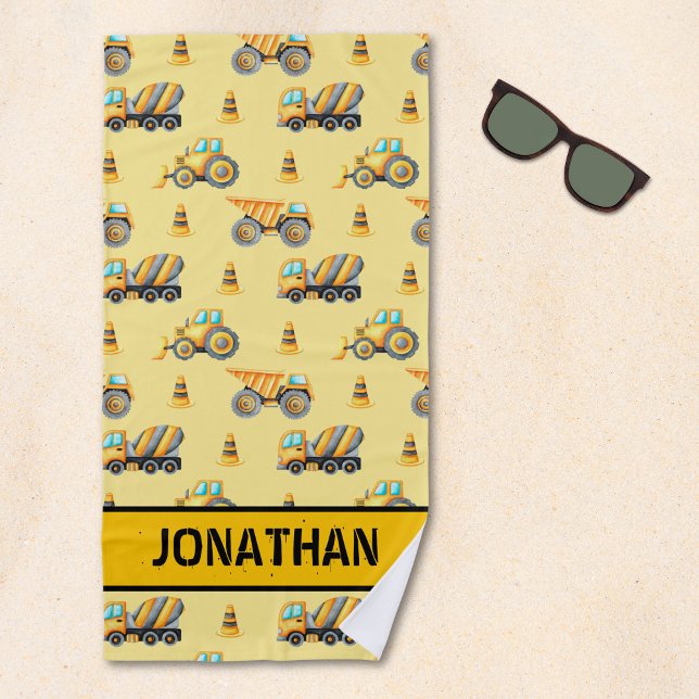 Toalla De Playa Kids' Construction Truck – Fun & Customizable (Subido por el creador)