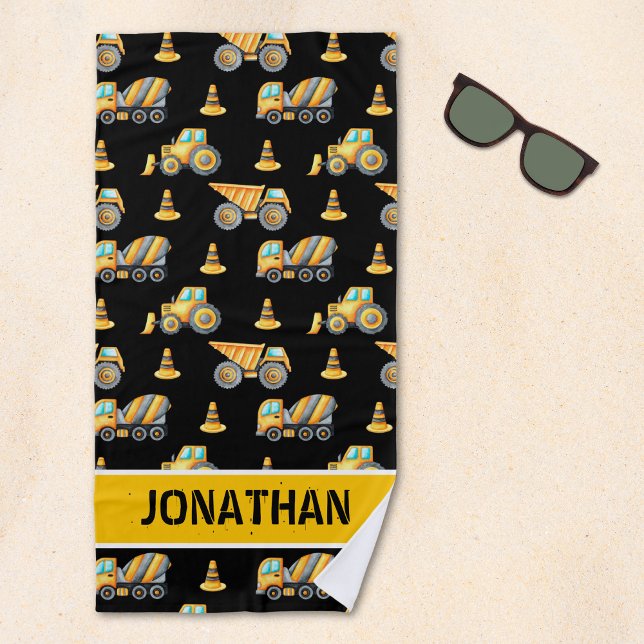 Toalla De Playa Kids' Construction Truck – Fun & Customizable (Subido por el creador)