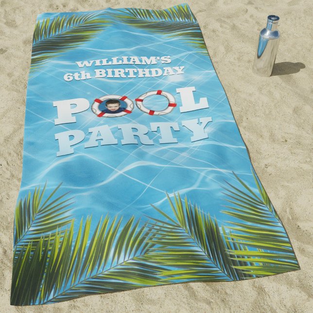 Toalla De Playa Kids Pool Party - Birthday Celebration Beach Towel (Subido por el creador)