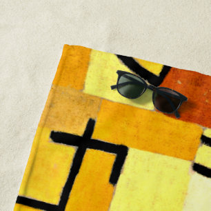 Toalla De Playa Klee - Caracteres en amarillo,