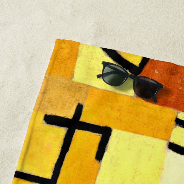 Toalla De Playa Klee - Caracteres en amarillo, (In situ)