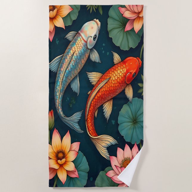 Toalla De Playa Koi Pair (Anverso)