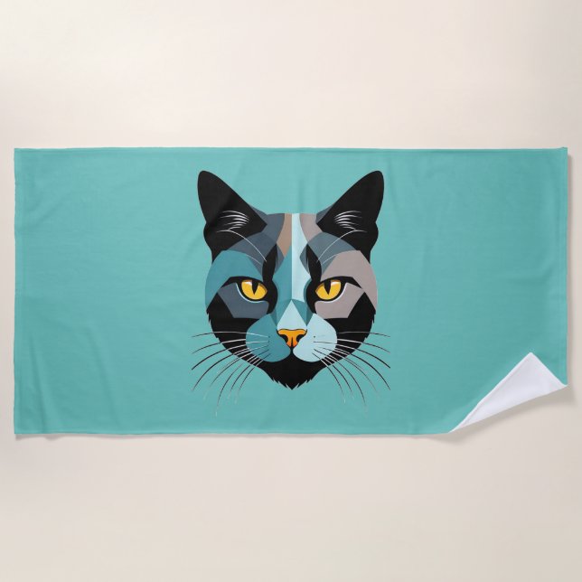 Toalla De Playa Kreative Katzenkopf Illustration (Anverso)
