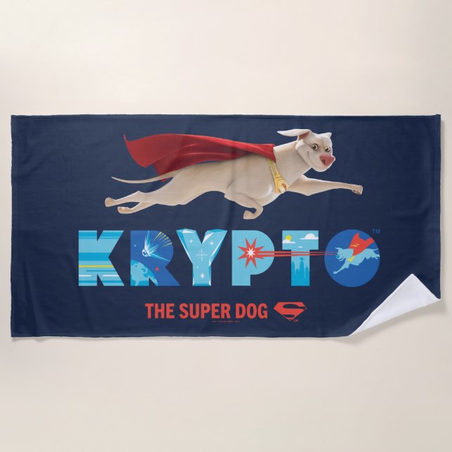 Toalla De Playa Krypto El Superperro (Anverso)