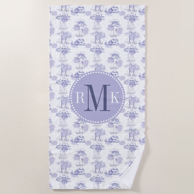 Toalla De Playa La acuarela agita y envía el modelo (Anverso)