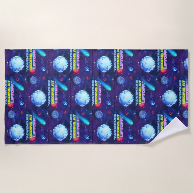 Toalla De Playa La aventura comienza con el tumbler aislado del el (Anverso)